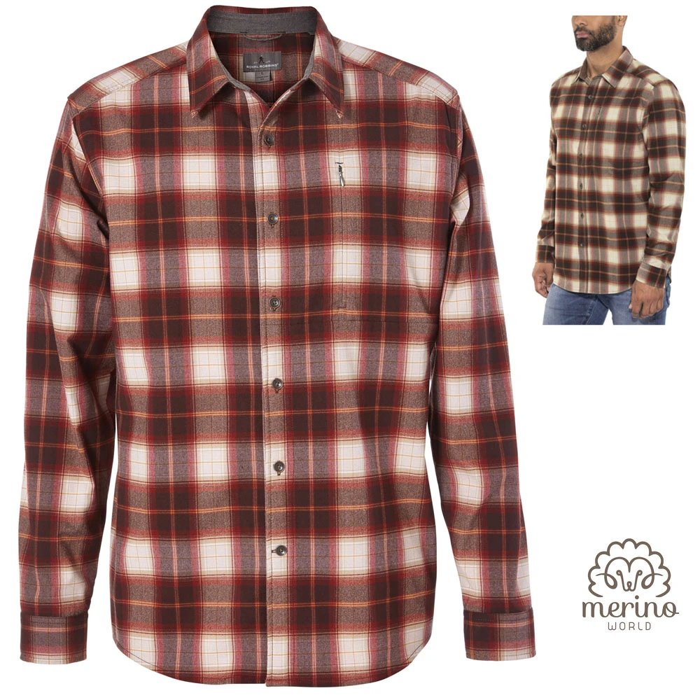 Royal Robbins - Herren Merino Hemd Merinolux Flannel L/S Langarm Outdoorhemd 2 Royal Robbins - Herren Merino Hemd Merinolux Flannel L/S Langarm Outdoorhemd – Bild 2