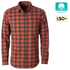 Royal Robbins - Herren Hemd Thermotech Drake Plaid L/S Outdoorhemd, Burnt Ochre