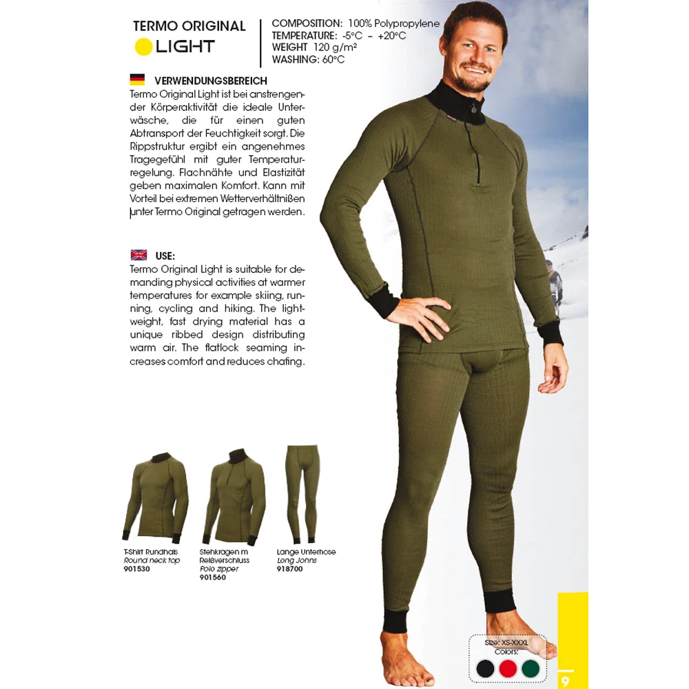 TERMO - Original Light 2.0 - Warme Termotex Lange Funktions Hose, Schwarz 2 TERMO - Original Light 2.0 - Warme Termotex Lange Funktions Hose, Schwarz – Bild 2