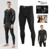 SKIN - Merino Nahtlose 4F Herren Funktions Unterwäsche Hose, Schwarz