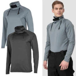 4F - Herren Funktionelles Langarmshirt Mit Integriertem Schal