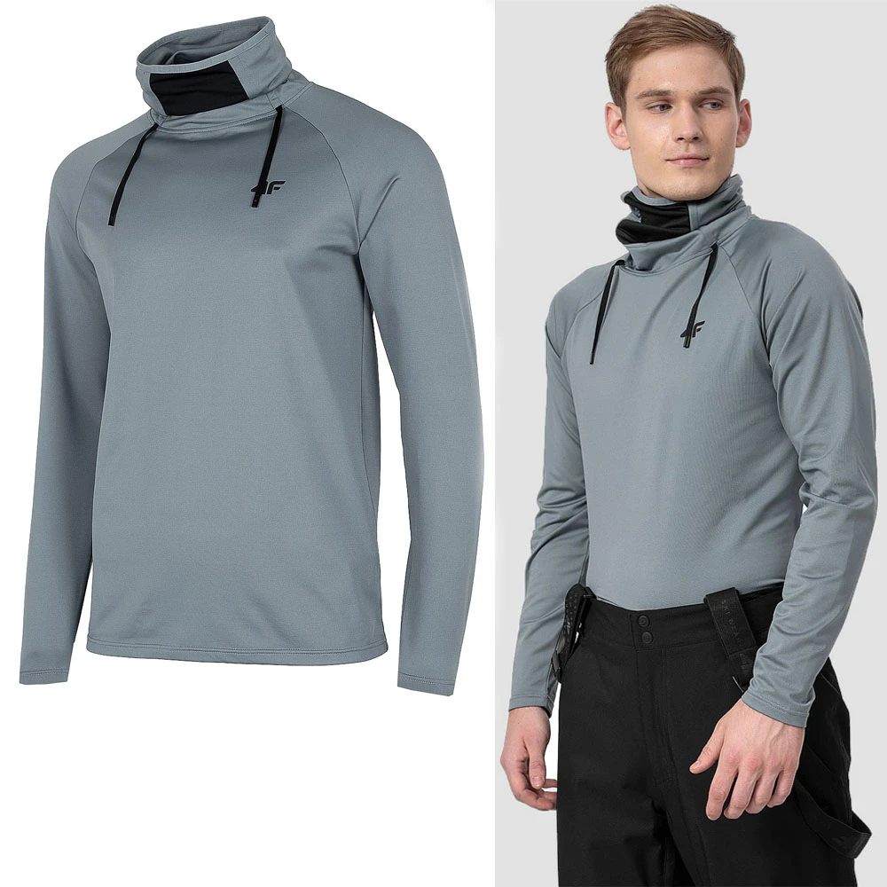 4F - Herren Funktionelles Langarmshirt Mit Integriertem Schal 2 4F - Herren Funktionelles Langarmshirt Mit Integriertem Schal – Bild 2