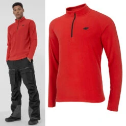 4F - Herren Fleece Langarmshirt 17 4F - Herren Fleece Langarmshirt -Maul || 4F || Craghoppers Verkäufe BIMP030 Z21 rot