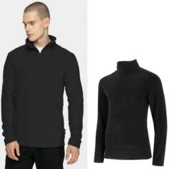 OUTHORN - Herren Fleece Langarmshirt - Schwarz