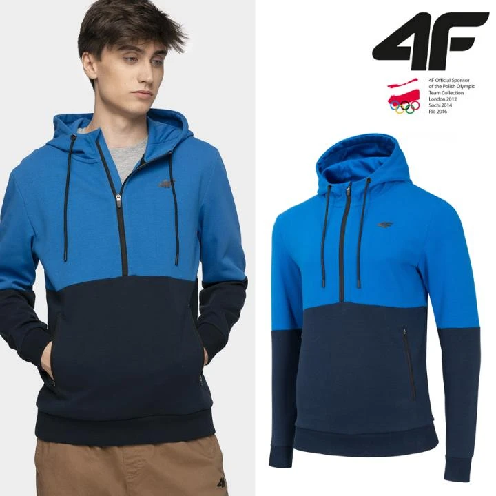 4F - Herren Sportpullover Hoody - Blau Navy 2 4F - Herren Sportpullover Hoody - Blau Navy – Bild 2