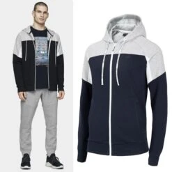 4F - Sweatjacke - Herren Sportjacke - Navy Grau