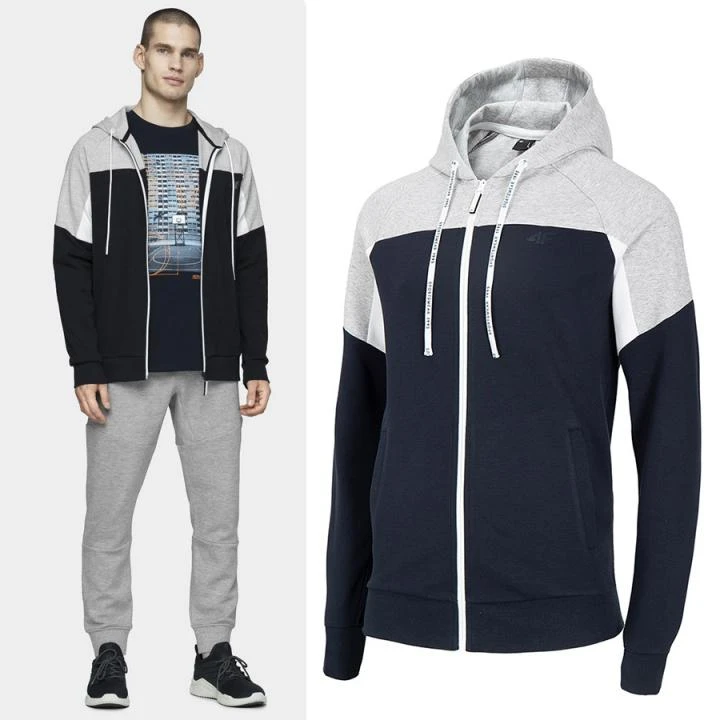 4F - Sweatjacke - Herren Sportjacke - Navy Grau 1 4F - Sweatjacke - Herren Sportjacke - Navy Grau