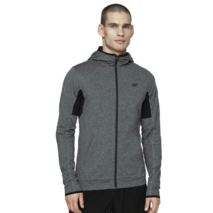 4F - Herren Fitness- Und Lauf Hoodie - Grau Melange 2 4F - Herren Fitness- Und Lauf Hoodie - Grau Melange – Bild 2