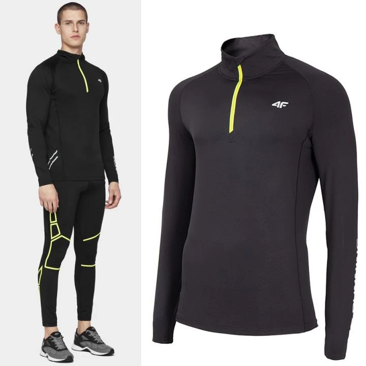 4F - 4FDry-Finish - Herren Sport Langarmshirt - Schwarz 1 4F - 4FDry-Finish - Herren Sport Langarmshirt - Schwarz