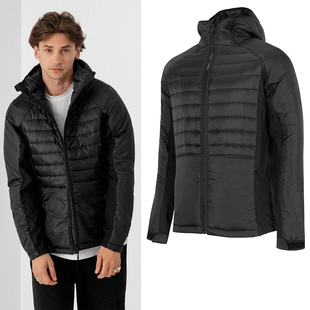 OUTHORN - Herren Hybrid Steppjacke Winterjacke, Schwarz 1 OUTHORN - Herren Hybrid Steppjacke Winterjacke, Schwarz