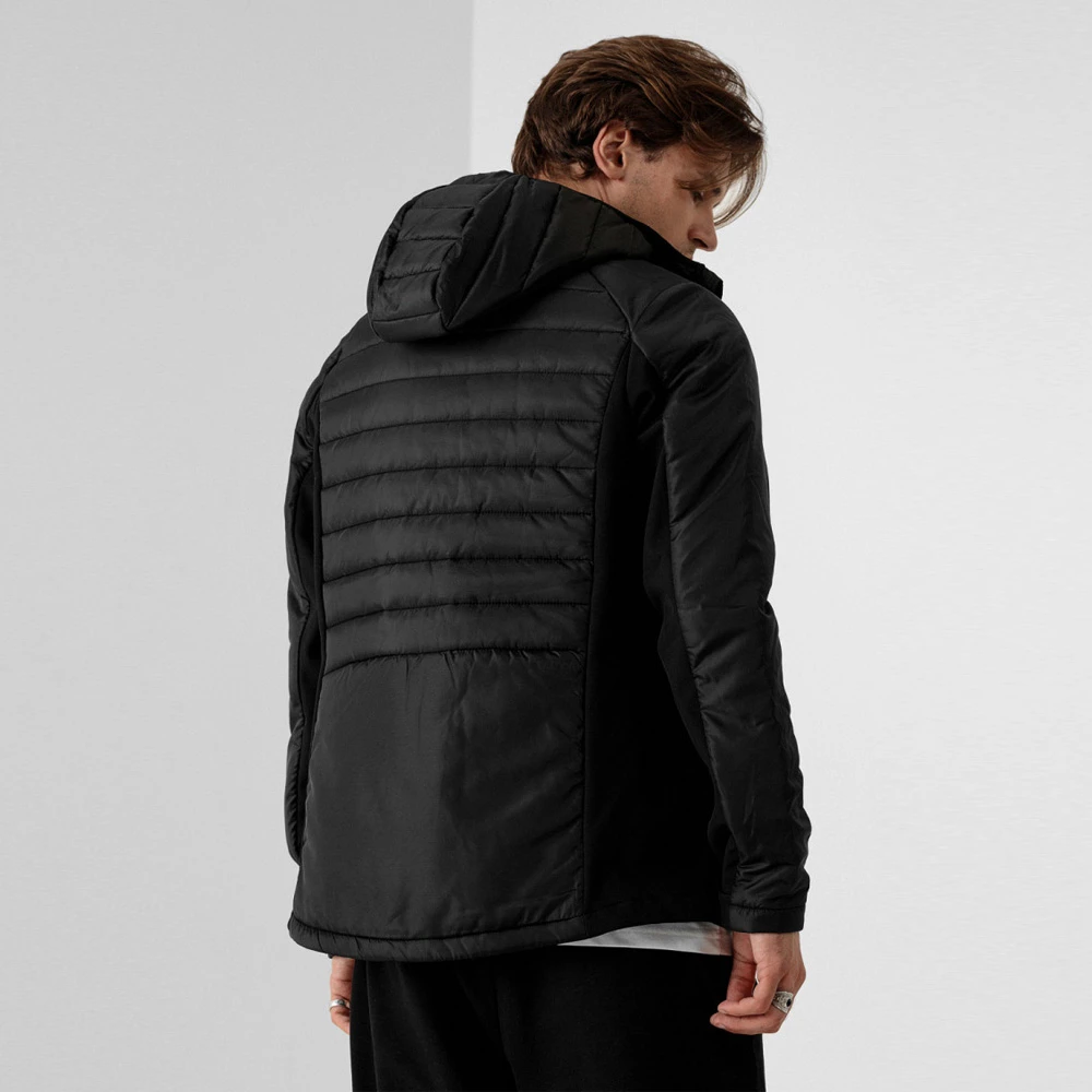 OUTHORN - Herren Hybrid Steppjacke Winterjacke, Schwarz 3 OUTHORN - Herren Hybrid Steppjacke Winterjacke, Schwarz – Bild 3