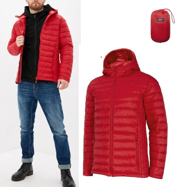 Outhorn - Herren Steppjacke Mit Packbeutel - Rot 1 Outhorn - Herren Steppjacke Mit Packbeutel - Rot