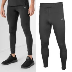 4F - Herren Dry Sport Fitnesshose, Laufhose - Schwarz