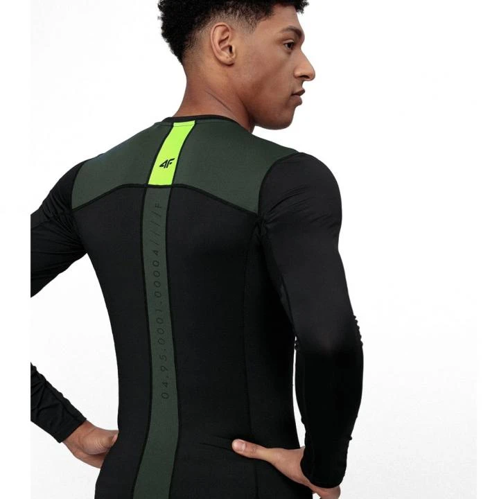 SKIN - 4F Dry Herren Sport Langarmshirt - Schwarz Grün 4 SKIN - 4F Dry Herren Sport Langarmshirt - Schwarz Grün – Bild 4