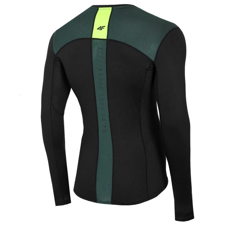 SKIN - 4F Dry Herren Sport Langarmshirt - Schwarz Grün 5 SKIN - 4F Dry Herren Sport Langarmshirt - Schwarz Grün – Bild 5