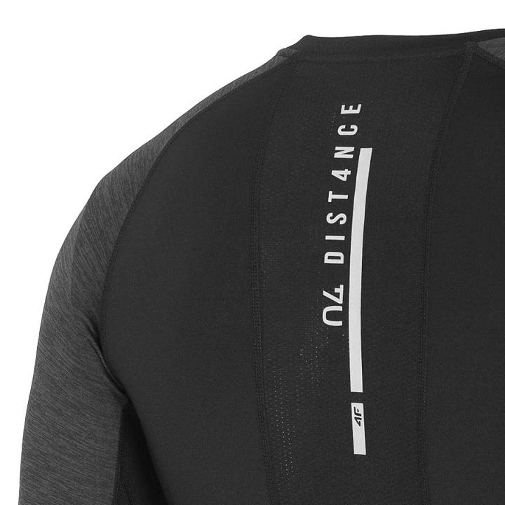 SKIN - 4F Dry Herren Sport Langarmshirt - Grau Schwarz 6 SKIN - 4F Dry Herren Sport Langarmshirt - Grau Schwarz – Bild 6