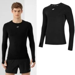 Maul || 4F || Craghoppers Verkäufe 37 4F - Herren Sport Langarmshirt, Laufshirt - Schwarz