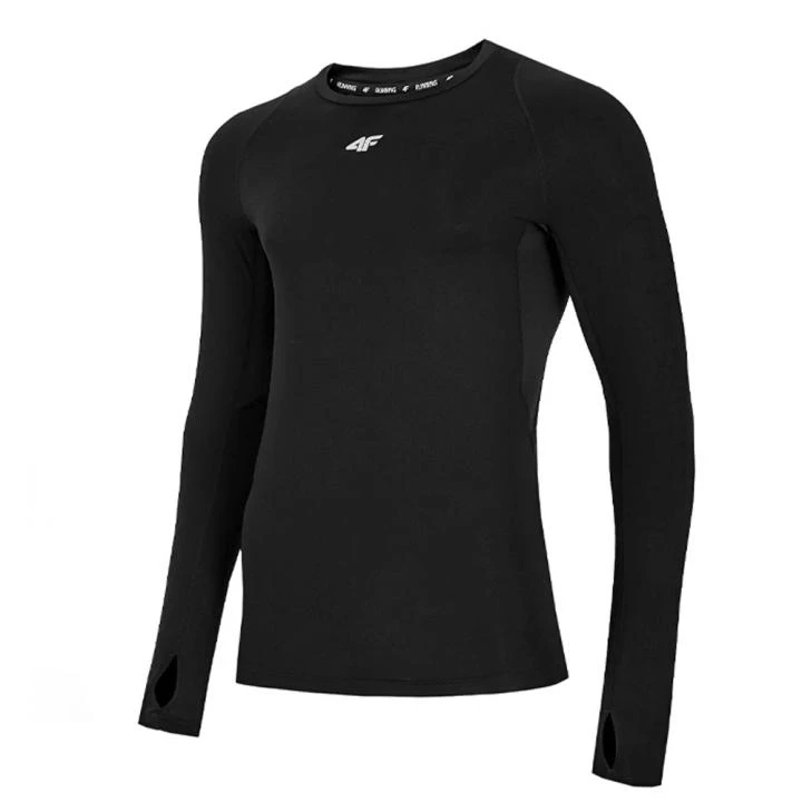 4F - Herren Sport Langarmshirt, Laufshirt - Schwarz 2 4F - Herren Sport Langarmshirt, Laufshirt - Schwarz – Bild 2