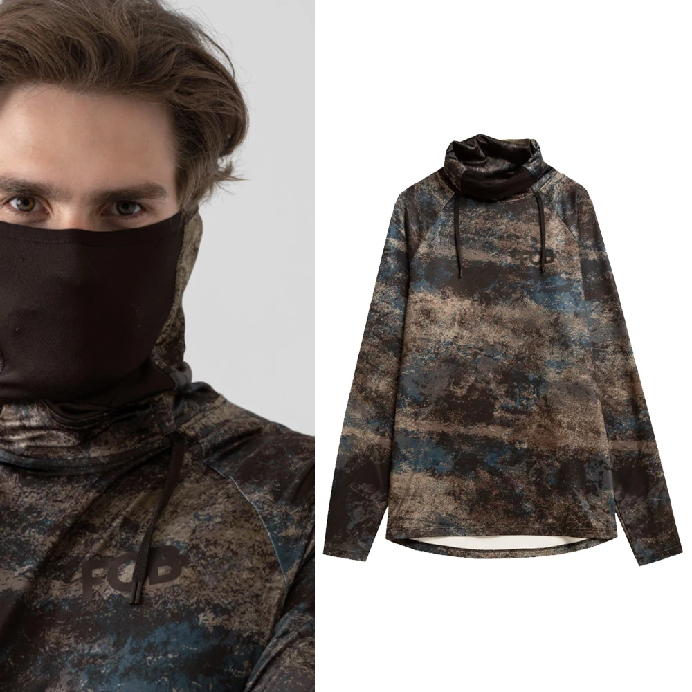 4F FOB - Herren Thermoaktive Funktions Langarmshirt Mit Halstuch 1 4F FOB - Herren Thermoaktive Funktions Langarmshirt Mit Halstuch