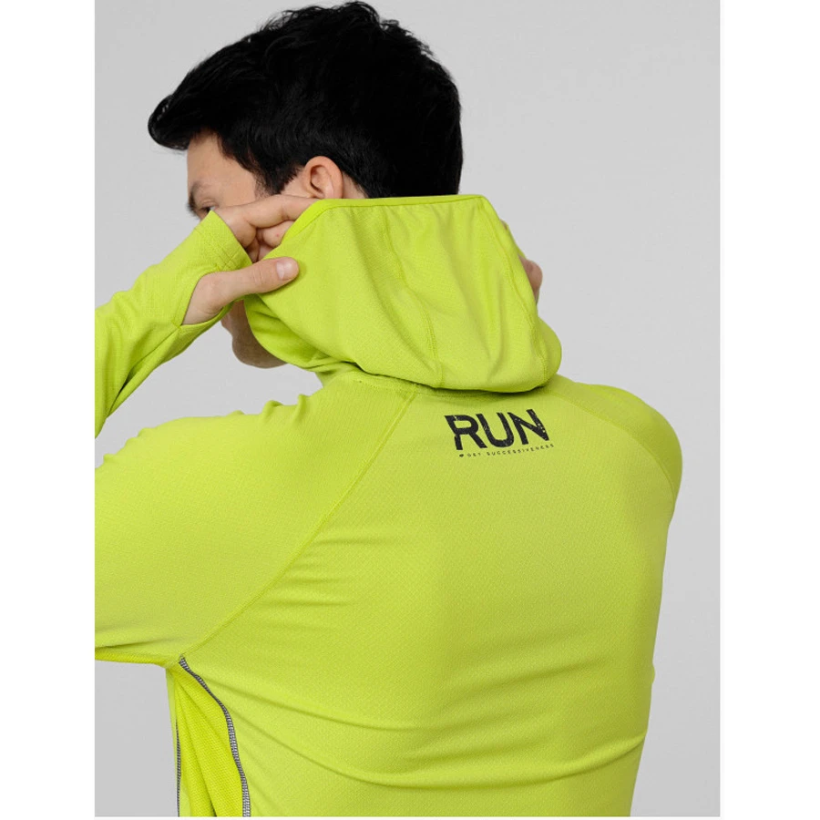 4F - Herren Laufshirt Mit Langen Ärmeln - Longshirts Mit Daumenloch 2 4F - Herren Laufshirt Mit Langen Ärmeln - Longshirts Mit Daumenloch – Bild 2