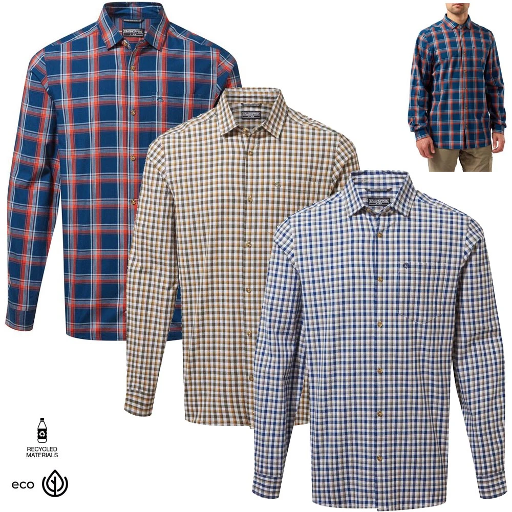 Craghoppers, Baumwoll Outdoor Langarm Hemd Im Karo Printdesign - Harvey - Herren 1 Craghoppers, Baumwoll Outdoor Langarm Hemd Im Karo Printdesign - Harvey - Herren