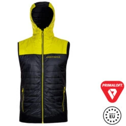 Fischer - Primaloft Vest Herren Weste Sportweste, Gelb Schwarz