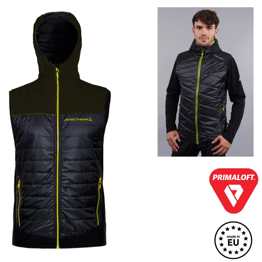 Fischer - Primaloft Vest Herren Weste Sportweste, Schwarz 1 Fischer - Primaloft Vest Herren Weste Sportweste, Schwarz