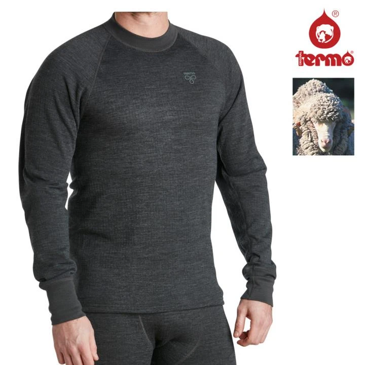 TERMO - Wool Original 2.0 - Jumper, Long Sleeve - Dickes Merino Herren Longshirt Pullover - Grau 2 TERMO - Wool Original 2.0 - Jumper, Long Sleeve - Dickes Merino Herren Longshirt Pullover - Grau – Bild 2