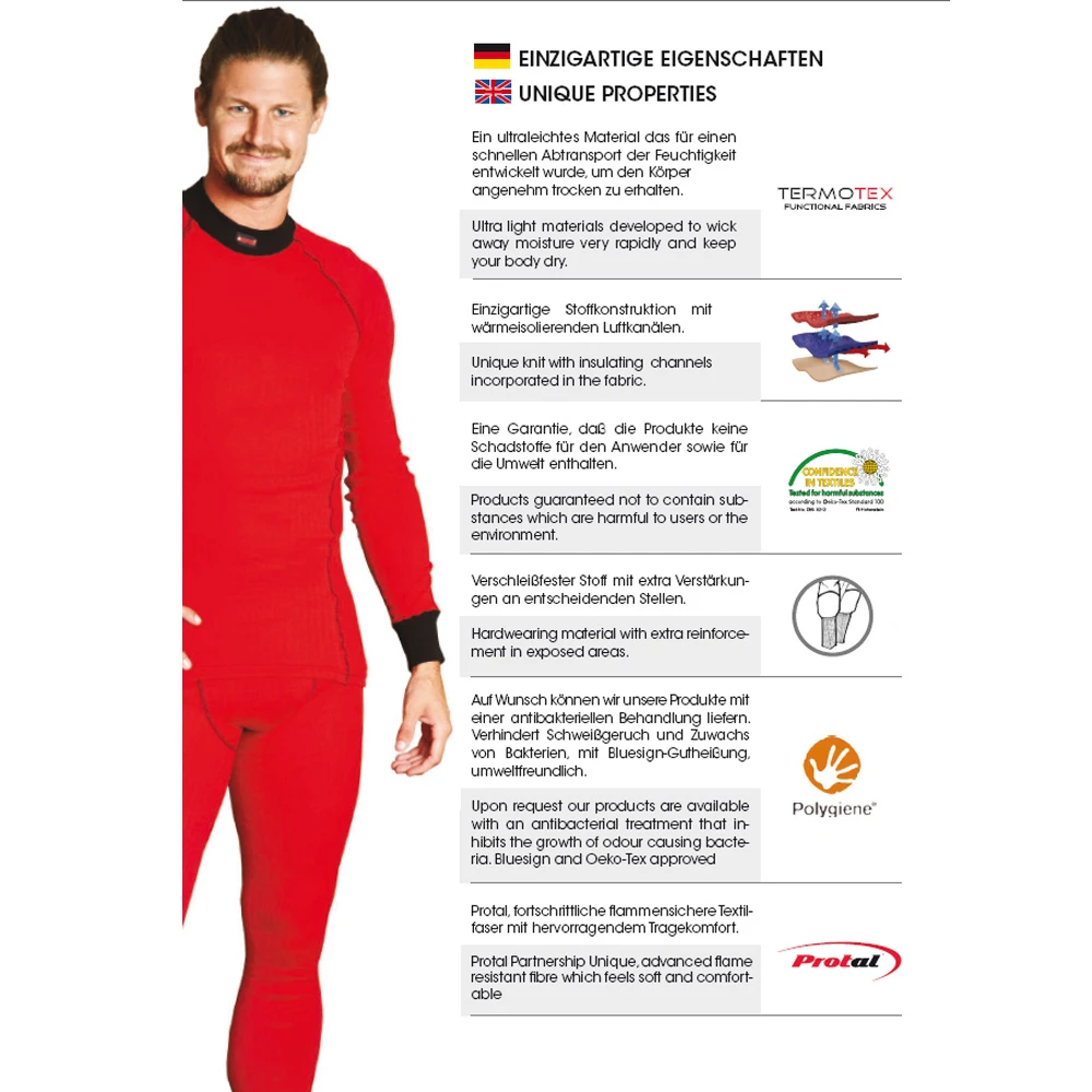 TERMO - ORIGINAL LIGHT - Zip Neck Longshirt Mit Zpper Herren Funktionsshirt - Rot 2 TERMO - ORIGINAL LIGHT - Zip Neck Longshirt Mit Zpper Herren Funktionsshirt - Rot – Bild 2