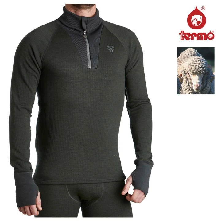 TERMO - Wool Original 2.0 - Roll-neck With Zip - Dicker Merino Herren Zipper Pullover 2 TERMO - Wool Original 2.0 - Roll-neck With Zip - Dicker Merino Herren Zipper Pullover – Bild 2